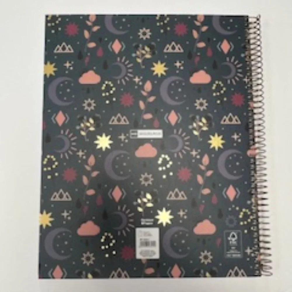 M.Rius A4 4 Subject Floral Moon Notebook 8.5X11
